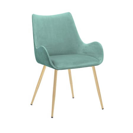 Armen Living Avery Teal Fabric Dining Room Chair with Gold Legs LCAVCHTEAL